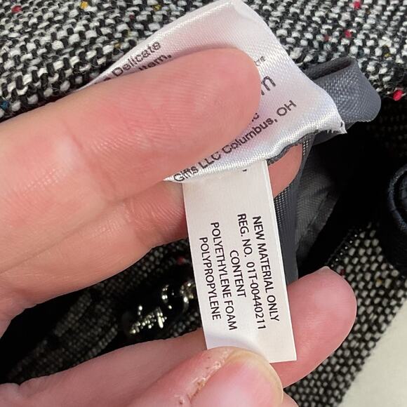 Thirty one Black Tweed Dot Wool Blend Everything Crossbody Bag - Picture 8 of 8